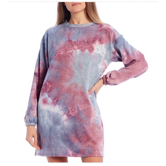 BOGO Jersey tie dye print tunic dress NWTS. S, M, L - Picture 2 of 12